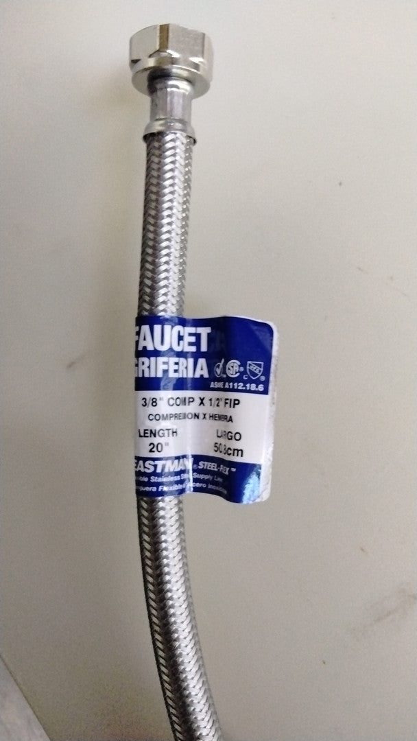 Faucet Sink Connector Water Supply Line 1/2 in. FIP x 3/8 in. compression 20" (10 units/pack)