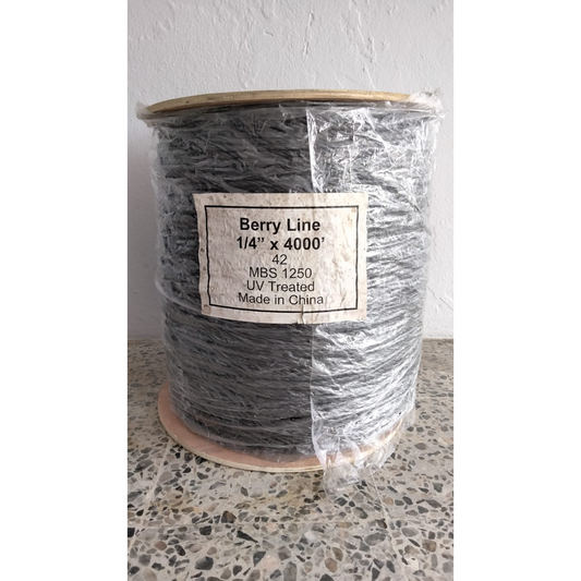 Rope 1/4" x 4,000' roll- UV Treated - Black / MBS 1250 / Polypropylene